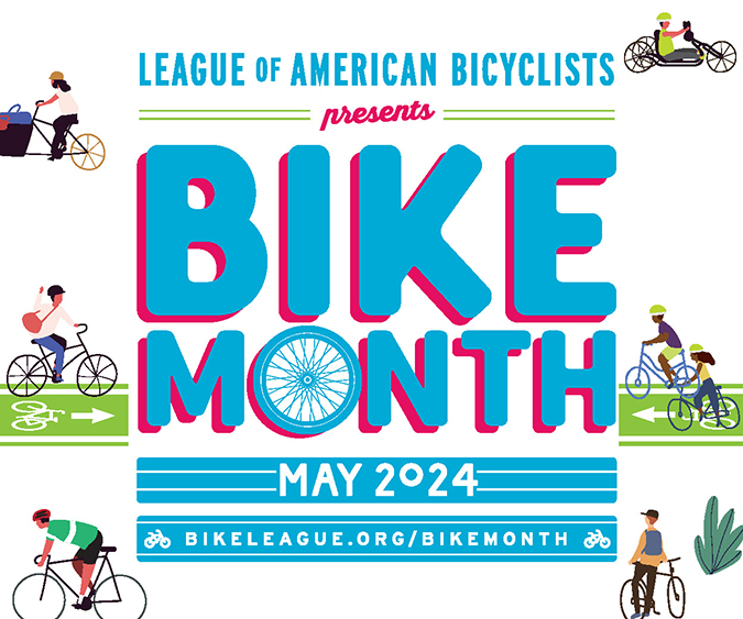 A logo for Bike Month May 2024