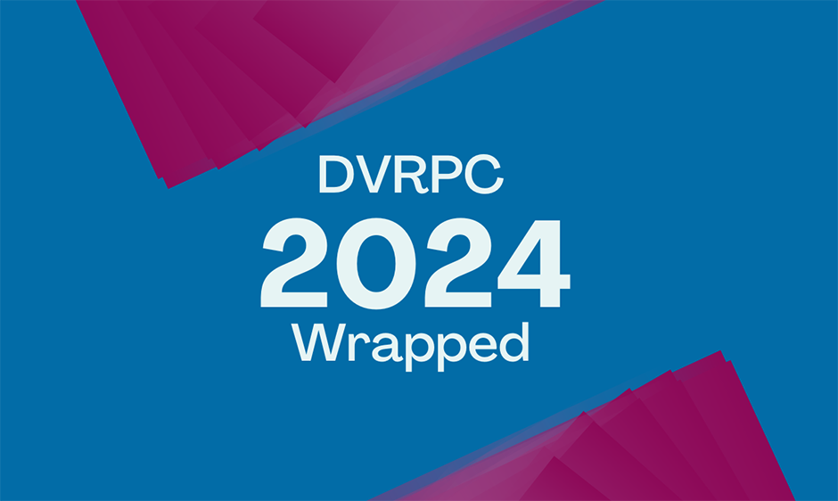 A colorful graphic that reads, "DVRPC 2024 Wrapped"