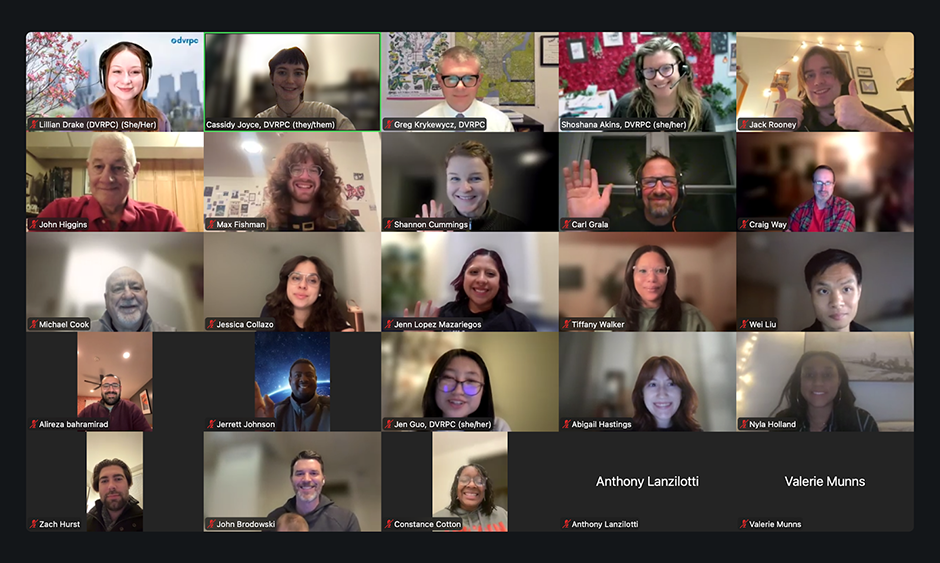 A screenshot of meeting participants on Zoom